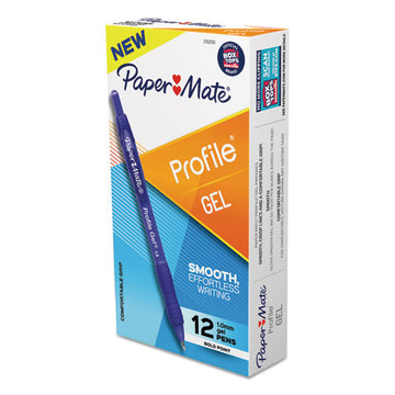 Paper Mate® Profile Gel Pen, Retractable, Bold 1 Mm, Blue Ink, Translucent Blue Barrel, Dozen freeshipping - TVN Wholesale